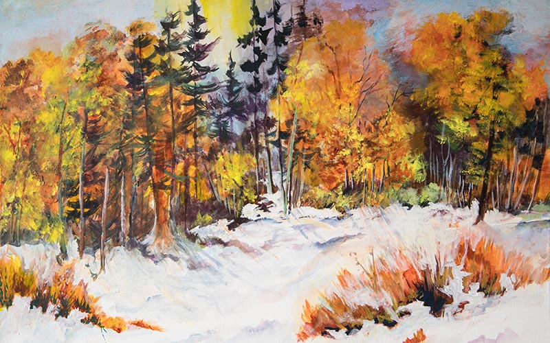 Photo: painting of a snowy forest